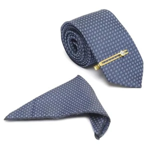 MULTI STORE ENTERPRISES Mens Woven Premium Silk Necktie With Pocket Square - Picture 1 of 3