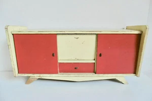 ENFILADE MINIATURE EN BOIS PEINT - JOUET OU POUR POUPÉE - DESIGN ANNÉES 1950 - Picture 1 of 12