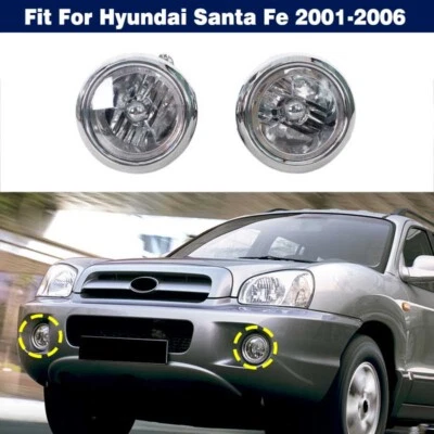 Bombilla antiniebla parachoques delantero izquierdo derecho transparente para Hyundai Santa Fe 2001-2006 Foto 1 de 4