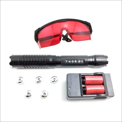 THOR M II 450nm Focusable Blue Laser Pointer&Battery&Charger&Goggles&5 Star Caps - Image 1 of 4