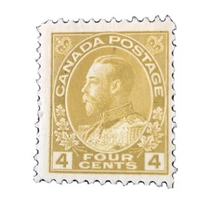 CANADA, SCOTT # 110, 4c. VALUE OLIVE BISQUE 1922 KGV ISSUE MVLH - Picture 1 of 3