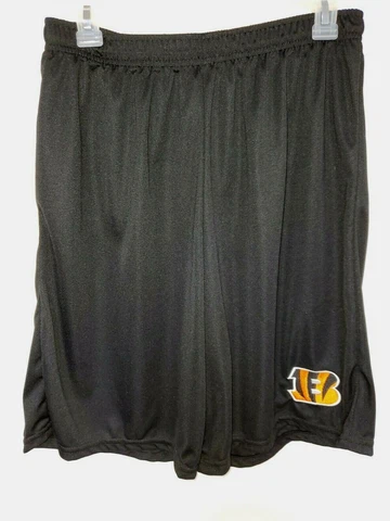0724 Mens CINCINNATI BENGALS Polyester Jersey SHORTS Black w/Pockets New Cover