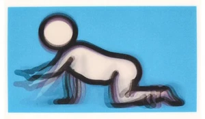 Tarjeta postal de movimiento 3D lenticular Julian Opie 'Dino (Baby) Crawling', 2012 **NUEVA** - Imagen 1 de 24
