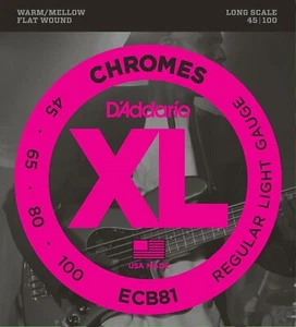 D'Addario ECB81 Chromes Bass Guitar Strings Light 45-100 Long Scale - Picture 1 of 15