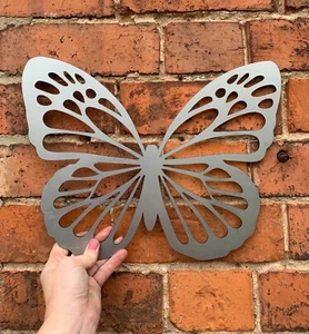 SCHMETTERLING WANDBILD HÄNGER STAHL GARTEN WOHNDEKO GESCHENK 2LRGE - Bild 1 von 4