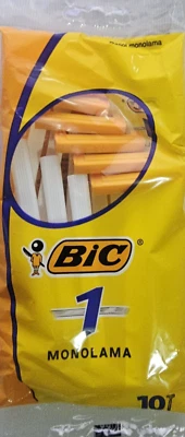 Bic 1 Monolama Disposable Razors Pack of 10 Colors White and Orange - Image 1 of 4