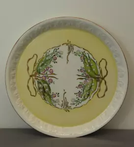 Schöne Künstler-Platte, signiert E. S., handgem, Fürstenberg, Blumen-/Golddekor - Bild 1 von 4