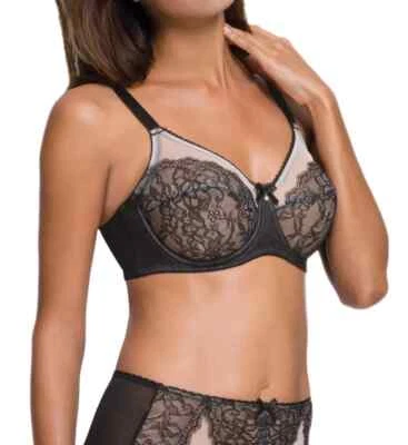 Nuevo con etiquetas Sujetador con aros figura completa retro elegante Wacoal 855186 EE. UU. 44G UK 44F negro Foto 1 de 3