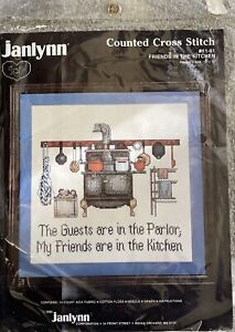 Janlynn Friends In The Kitchen Counted Cross Stitch #11-61 Guests Stove NOS 1988