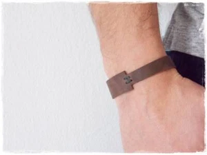 Minimal Leather Bracelet Men's Leather Bracelet Celtic Bracelet Bohemian Leather - Picture 1 of 16