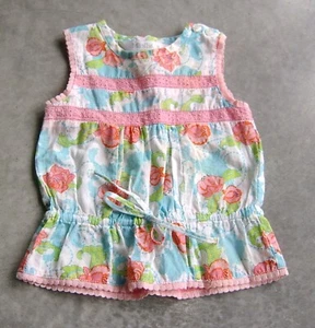 MINIHAHA ( BEBE) BABY GIRLS PRETTY COTTON FLORAL SUMMER TOP SZ 00 - Picture 1 of 2
