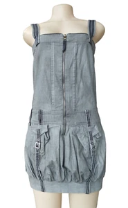 Le Jean De Marithe Francois Girbaud Girls' Y2K Denim Cargo Dress 14 Years Gray - Picture 1 of 10