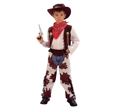 Brand New Kids Book Day Cowboy Fancy Dress Dressing Up Halloween Outfit Western - Image 1 of 2