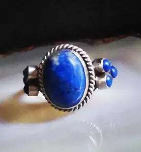 Ring Silber 925 Lapislazuli attraktiv besonders Einzelstück 20mm 10,8g massiv - Bild 1 von 9