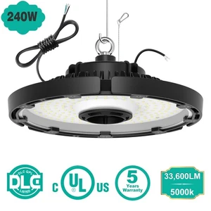 240 Watt UFO Led High Bay Light Commercial Warehouse Factory Lighting 33,600LM - Picture 1 of 14