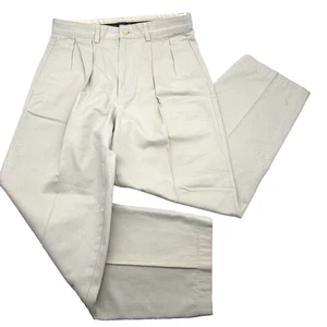 Pantaloni plissettati cachi Ralph Lauren Polo Chino Y2K vintage anni 00 29x30 adatti 29x27" - Foto 1 di 14