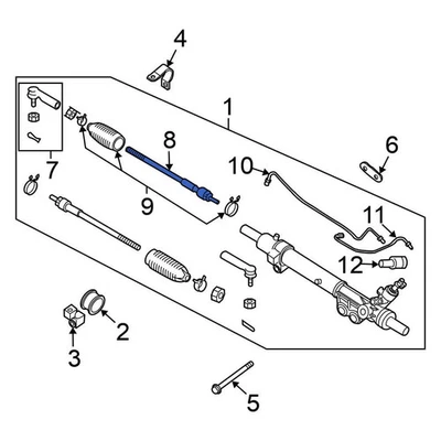 For Nissan Frontier 2005-2019 Nissan 48521EA000 Inner Steering Tie Rod End - Image 1 of 4