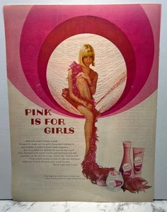 Lustre-Creme Shampoo Vintage Print Werbung 60er rosa ist für Mädchen sexy Frau Federn - Bild 1 von 6