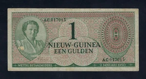 Netherlands New Guinea 1 Gulden 1950 P-4 VF RARE - Picture 1 of 2