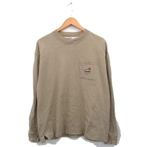 Converse Cut & Sewn T-shirt Long Sleeve Cotton Logo M Beige KT23 Used 181090a059 - Picture 1 of 6
