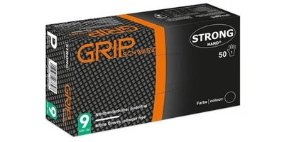 STRONGHAND Einweghandschuhe Grip Schwarz Größe 10 schwarz Nitril EN 21420 EN ... - Bild 1 von 4