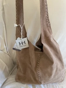 NWT Haute Hippie Suede Bag w/Leather Pouch Chestnut Tan Large Tote Purse - Picture 1 of 12