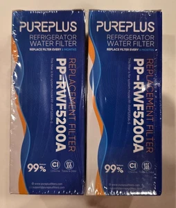 Two 2 PUREPLUS PP-RWF5200A Replacement Filter GE XWF Refrigerator (NEW Sealed) - Picture 1 of 3