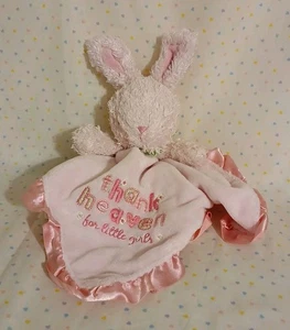 Carter's Thank Heaven for Little Girls Pink Bunny Rabbit Real Rattle Lovey Plush - Picture 1 of 11