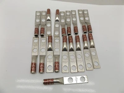 Izzy 22-38-1,  #2 AWG Lug, Two 3/8" Holes, 1" Spacing, Long Barrel - 19 pcs - Image 1 of 2