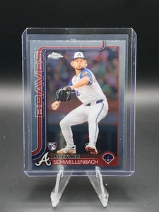 2025 Topps Chrome Spencer Schwellenbach Rookie Card RC Atlanta Braves #203 - Bild 1 von 2