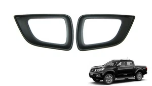 Black Fog Lamp Cover Trim Fits Nissan NP300 Navara Frontier D23 4WD 2014 - 2018 - Picture 1 of 7