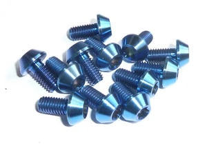 Pernos de disco de rotor de titanio M5x10 T25 Torx azul 6 12 paquetes Ti bicicleta de montaña bmx - Imagen 1 de 19