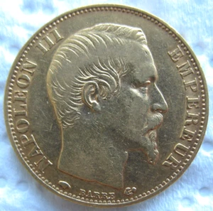 France 1859-A Gold 20 Francs Napoleon-III - Picture 1 of 2