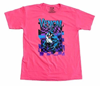 Camiseta Marvel Venom Youth XL rosa estampa gráfica colorida Venom Attack - Imagem 1 de 4