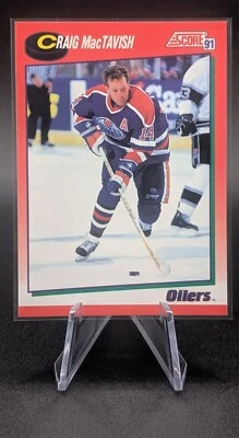 1991-92 SCORE CRAIG MACTAVISH #202 – OILERS – LAST HELMETLESS NHLER – NM! - Image 1 of 2