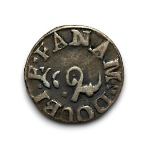 India - Madras 2 Fanam Double Fanam 1807 rare small silver coin