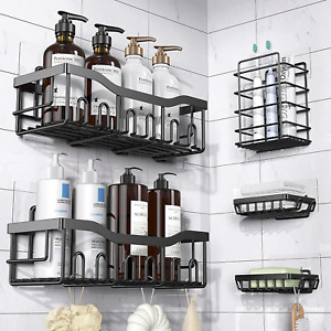 Shower Caddy 5 Pack,Adhesive Shower Organizer for Bathroom Storage&Home Decor&Ki