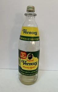 Vintage VERNORS Soda Pop 1 Liter Empty Bottle Screw Top Paper Label 1979? - Picture 1 of 11