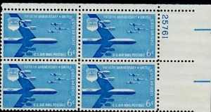 Scott C49 6¢ Air Force Plate Block of 4 MNH stock photo - Picture 1 of 1