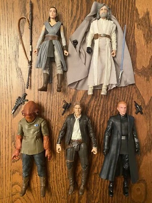 Juego de 5 figuras Star Wars Black Series Secuela Serie-Luke, Rey, Hux, Han, Ackbar Foto 1 de 4