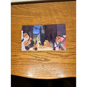 Nueva postal vintage de Disney de Dama y el vagabundo cena a la luz de la luna - Imagen 1 de 2