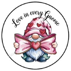 LOVE IN EVERY GNOME VALENTINES DAY ENVELOPE SEALS LABELS STICKERS PARTY FAVORS - Picture 1 of 2