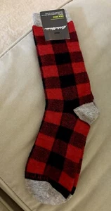 Eddie Bauer Womens Black/Red Buffalo Check Crew Socks One Size 5-10 • NEW - Picture 1 of 1