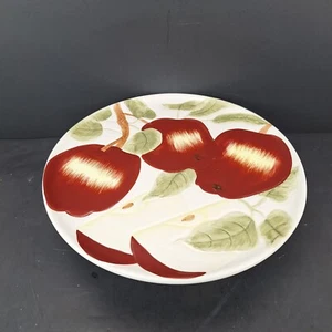 American Atelier Apples Earthenware Raised Cake Stand Plate Tray 12" x 4" - Picture 1 of 11