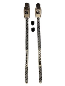 Cinghie Fermapiedi Pedali Bici Corsa Epoca Eroica Vintage Bianco-Nero COLNAGO - Imagen 1 de 2