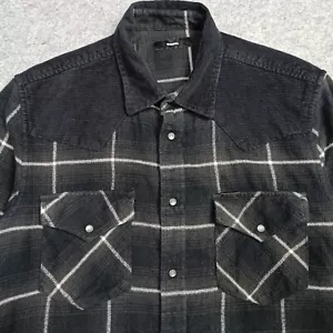 *Camisa Defecto Diesel Para Hombres Talla M Franela Cordón Abotonado Perla A Presión Western Plaid - Imagen 1 de 13