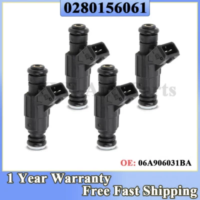4x Inyectores de combustible nuevos para Audi TT VW Golf Seat Leon Skoda Octavia 1.8 0280156061 Foto 1 de 4