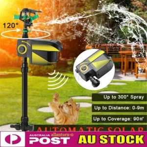 Lawn Solar Powered Motion Sensor Activated Animal Repeller Water Sprinkler Tool - Picture 1 of 11