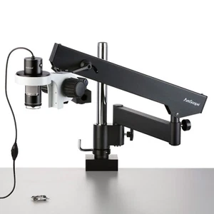 Microscopio polarizado LED USB portátil AmScope 10-280X 5 MP + brazo articulado + abrazadera - Imagen 1 de 7