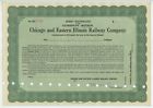 Chicago and Eastern Illinois Railroad Company Certificate 